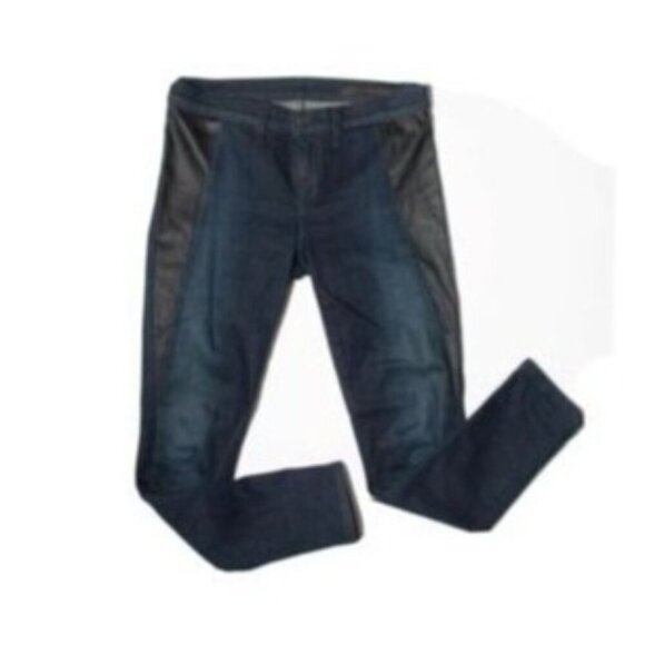 Rag & Bone The Skinny Leather Panel Jeans Plymouth Women's Size 26 - Picture 9 of 9